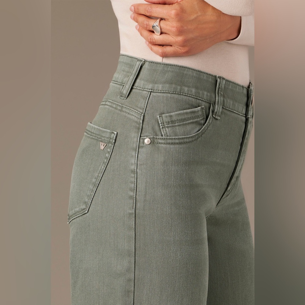 Wit & Wisdom SAM HIGH RISE WIDE LEG JEANS, AGAVE - Picture 4 of 5